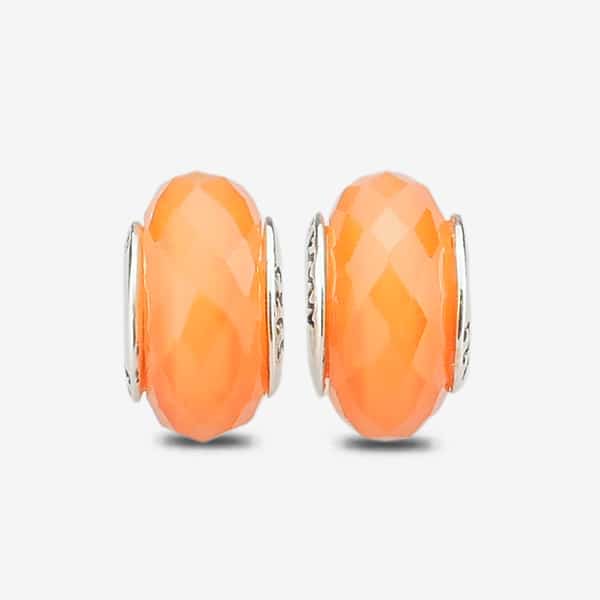 Praan Butterscotch Orange Cat’s Eye Stone Glass Stopper Charms orange natural-stone Stopper by The Alternative Bead. Your official Praan Retailer from Germany