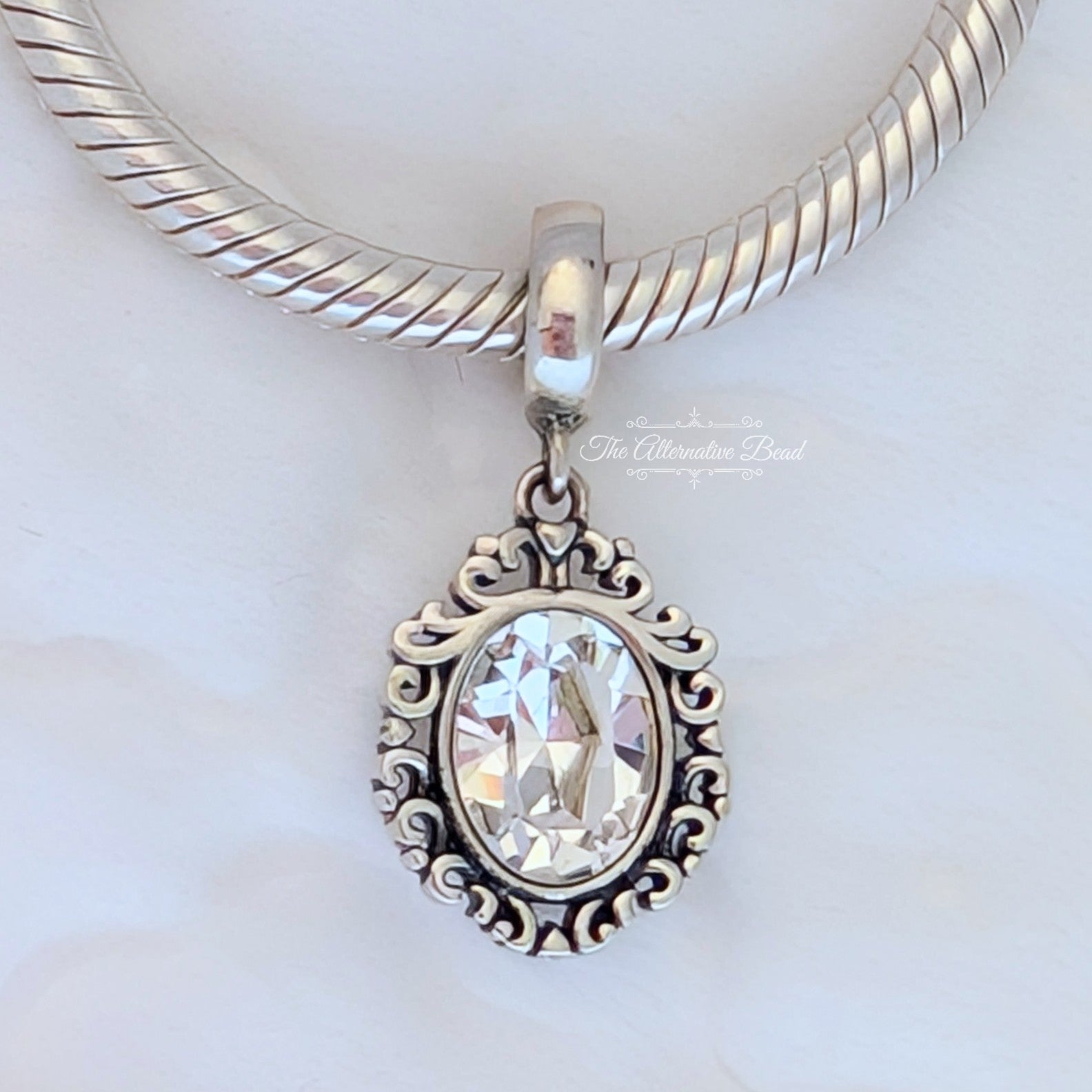 Snow-White Mirror Dangle Charm