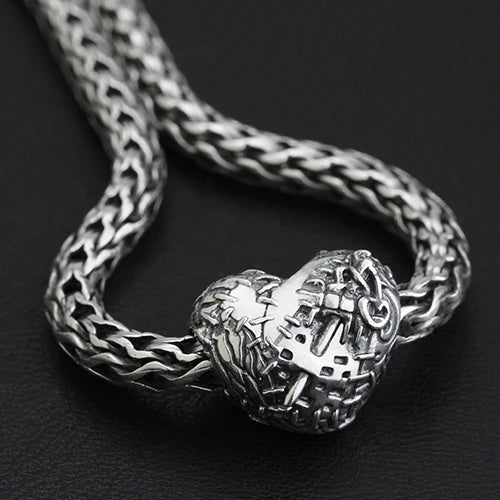 OHM Beads Patched Heart silver sterling-silver Bead by The Alternative Bead. Your official OHM Beads Retailer from Germany