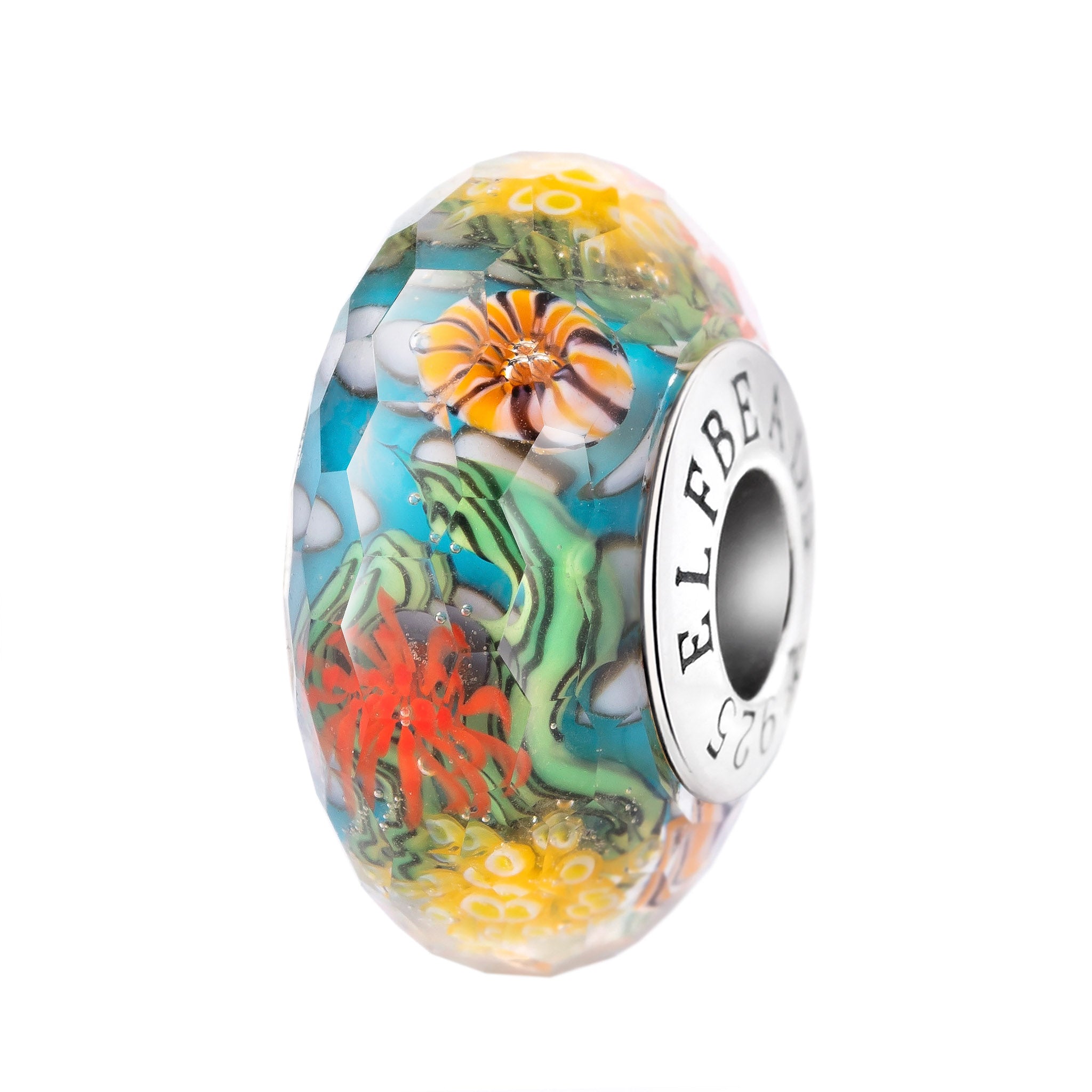 Elfbeads Carol's Ocean Dream Fractal blue; orange glass Bead by The Alternative Bead. Your official Elfbeads Retailer from Germany