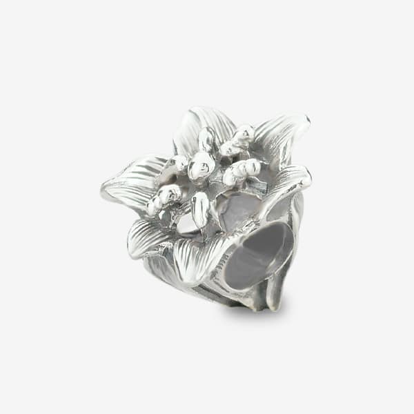 Praan Casa Blanca Lily charm silver sterling-silver Bead by The Alternative Bead. Your official Praan Retailer from Germany