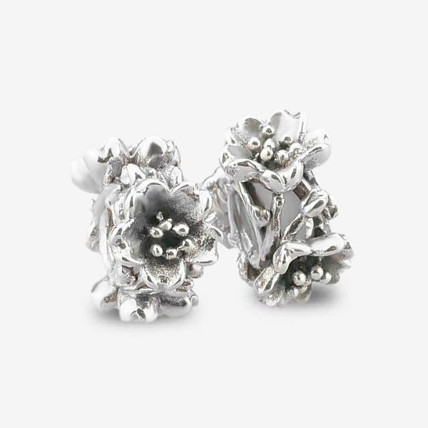 Praan Cherry Blossom Stopper Charms silver sterling-silver Stopper by The Alternative Bead. Your official Praan Retailer from Germany