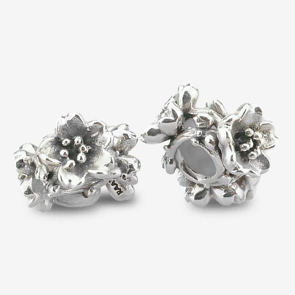 Praan Cherry Blossom Stopper Charms silver sterling-silver Stopper by The Alternative Bead. Your official Praan Retailer from Germany