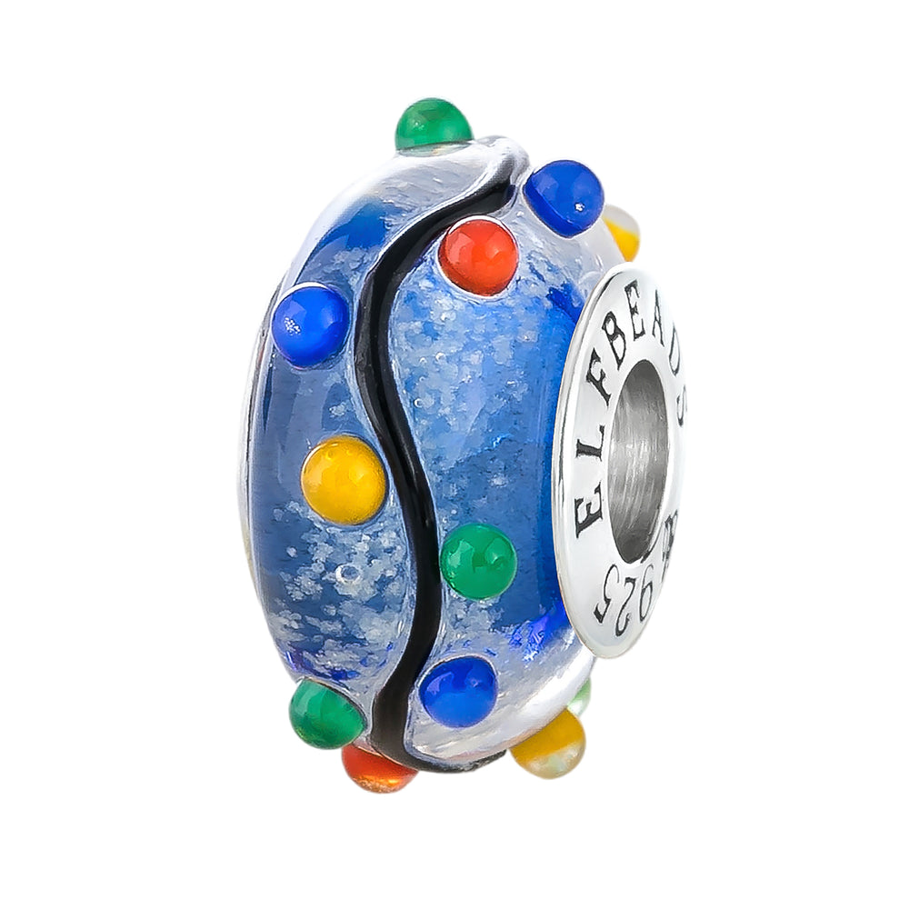 Elfbeads Christmas Lights Starlight Blue  glass Bead by The Alternative Bead. Your official Elfbeads Retailer from Germany