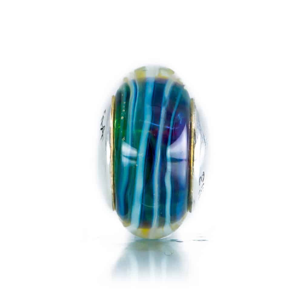 Aurora Charm Duel of Destiny Glass Bead blue; multicolor glass Bead by The Alternative Bead. Your official Aurora Charm Retailer from Germany