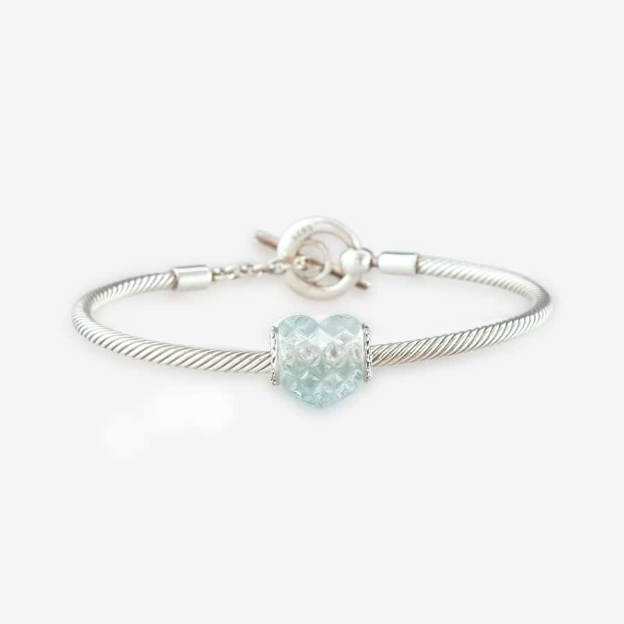 Praan Audrey Heart Charm blue crystal Bead by The Alternative Bead. Your official Praan Retailer from Germany