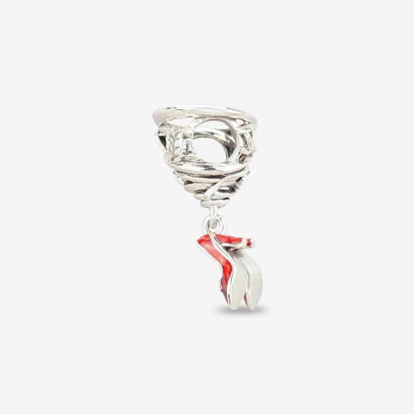 Praan Cyclone Rips Charm silver; red sterling-silver; enamel Bead by The Alternative Bead. Your official Praan Retailer from Germany