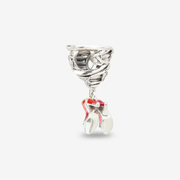 Praan Cyclone Rips Charm silver; red sterling-silver; enamel Bead by The Alternative Bead. Your official Praan Retailer from Germany