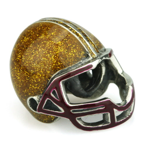 OHM Beads Football Helmet (Retired) (DG-1000)  sterling-silver Bead The Alternative Bead