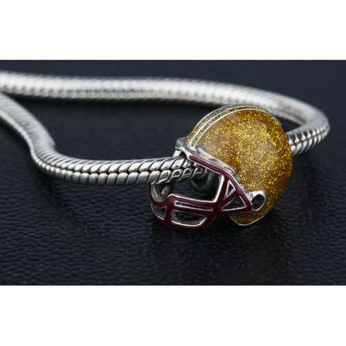 OHM Beads Football Helmet (Retired) (DG-1000)  sterling-silver Bead The Alternative Bead