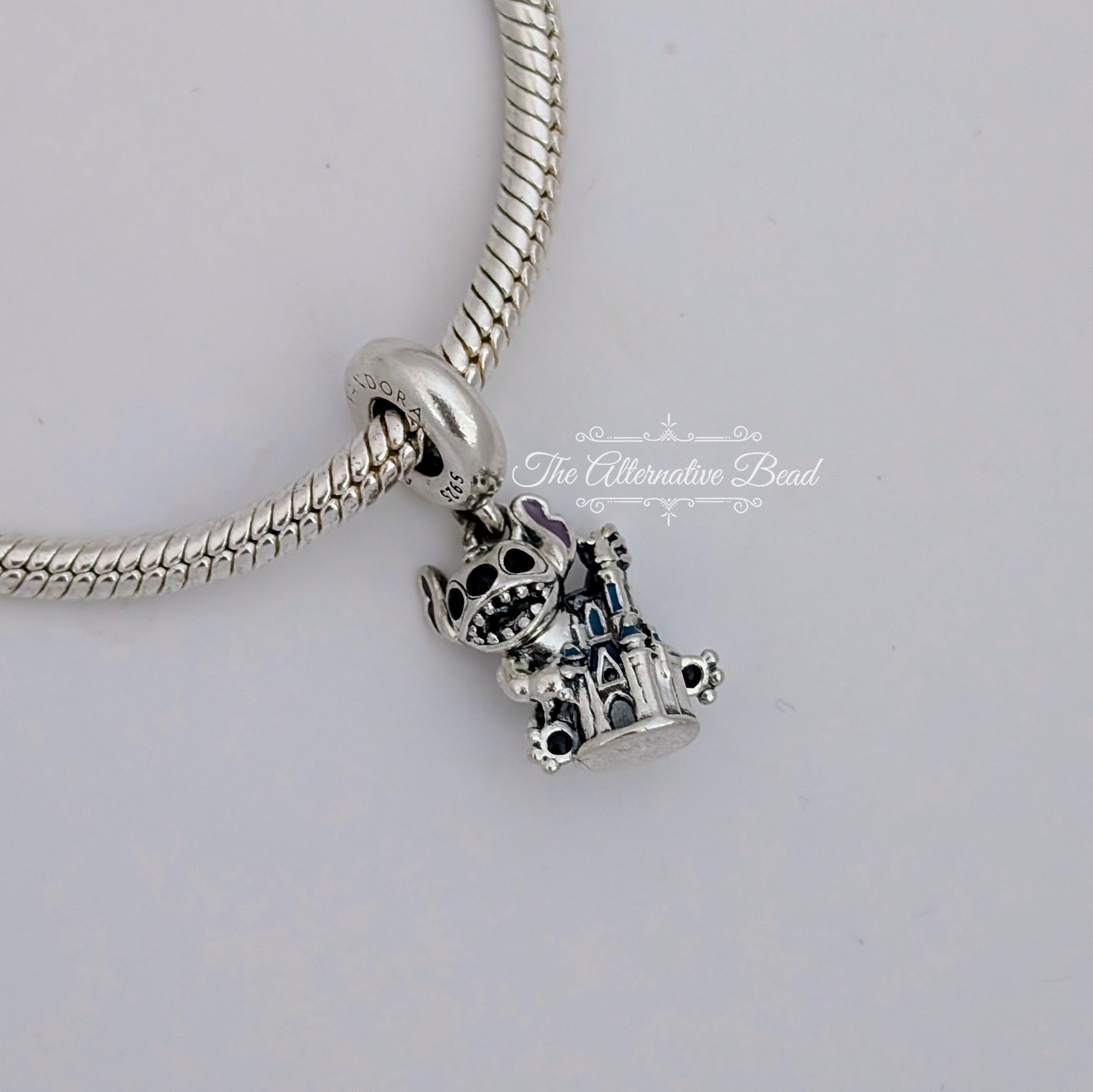 Disney x Pandora Stitch and Fantasyland Castle Dangle Charm silver sterling-silver Dangle by The Alternative Bead. Your official Disney x Pandora Retailer from Germany