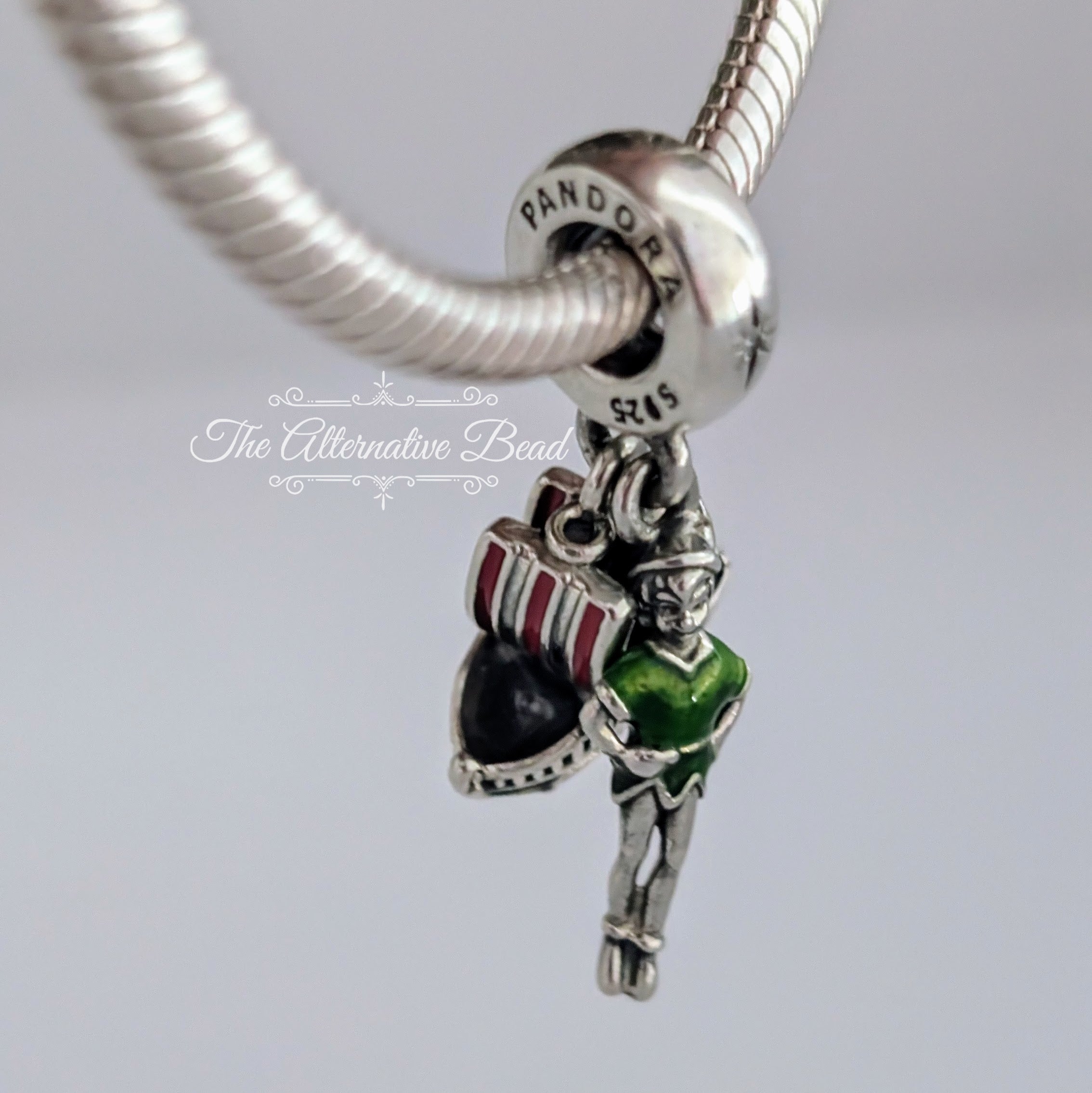 Disney x Pandora Peter Pan & The Jolly Roger Dangle silver and green sterling-silver and enamel Dangle by The Alternative Bead. Your official Disney x Pandora Retailer from Germany