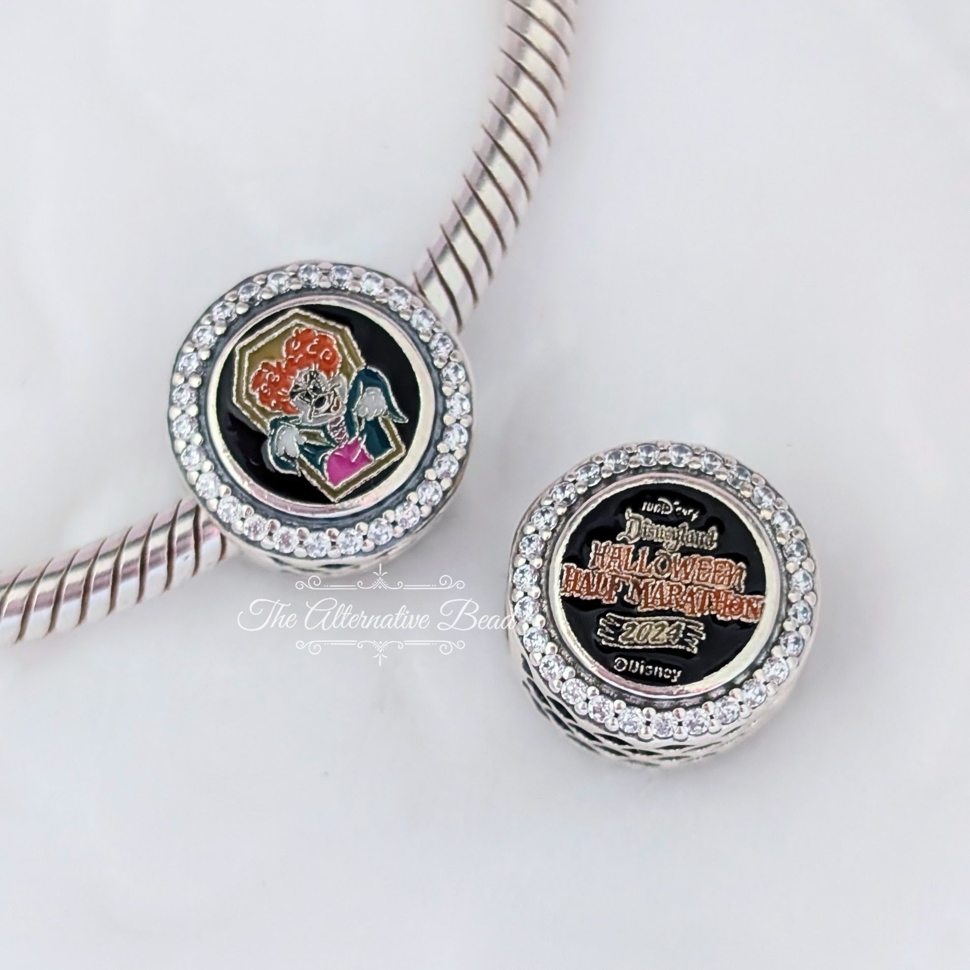 Disney x Pandora RunDisney 2024 Disneyland Halloween Half Marathon 13.1k Minnie Hocus Pocus black and silver sterling-silver and enamel Bead by The Alternative Bead. Your official Disney x Pandora Retailer from Germany