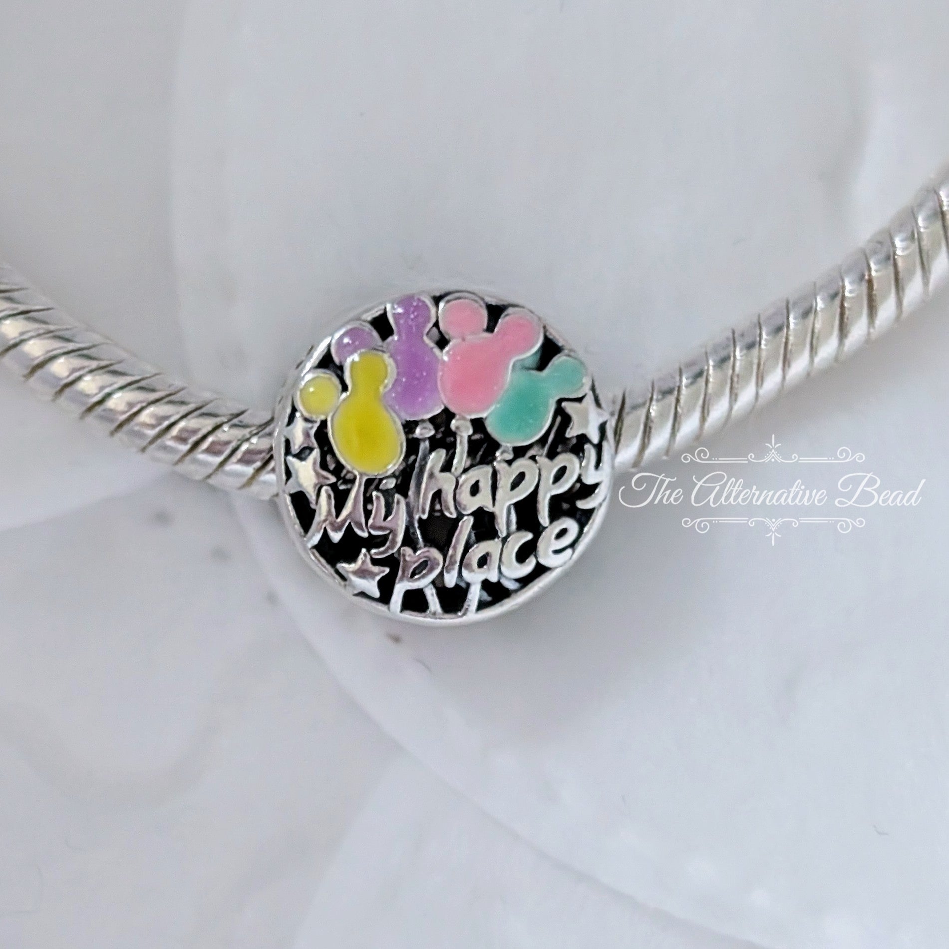 Disney x Pandora Disney Parks Happy Place silver sterling-silver and enamel Bead by The Alternative Bead. Your official Disney x Pandora Retailer from Germany
