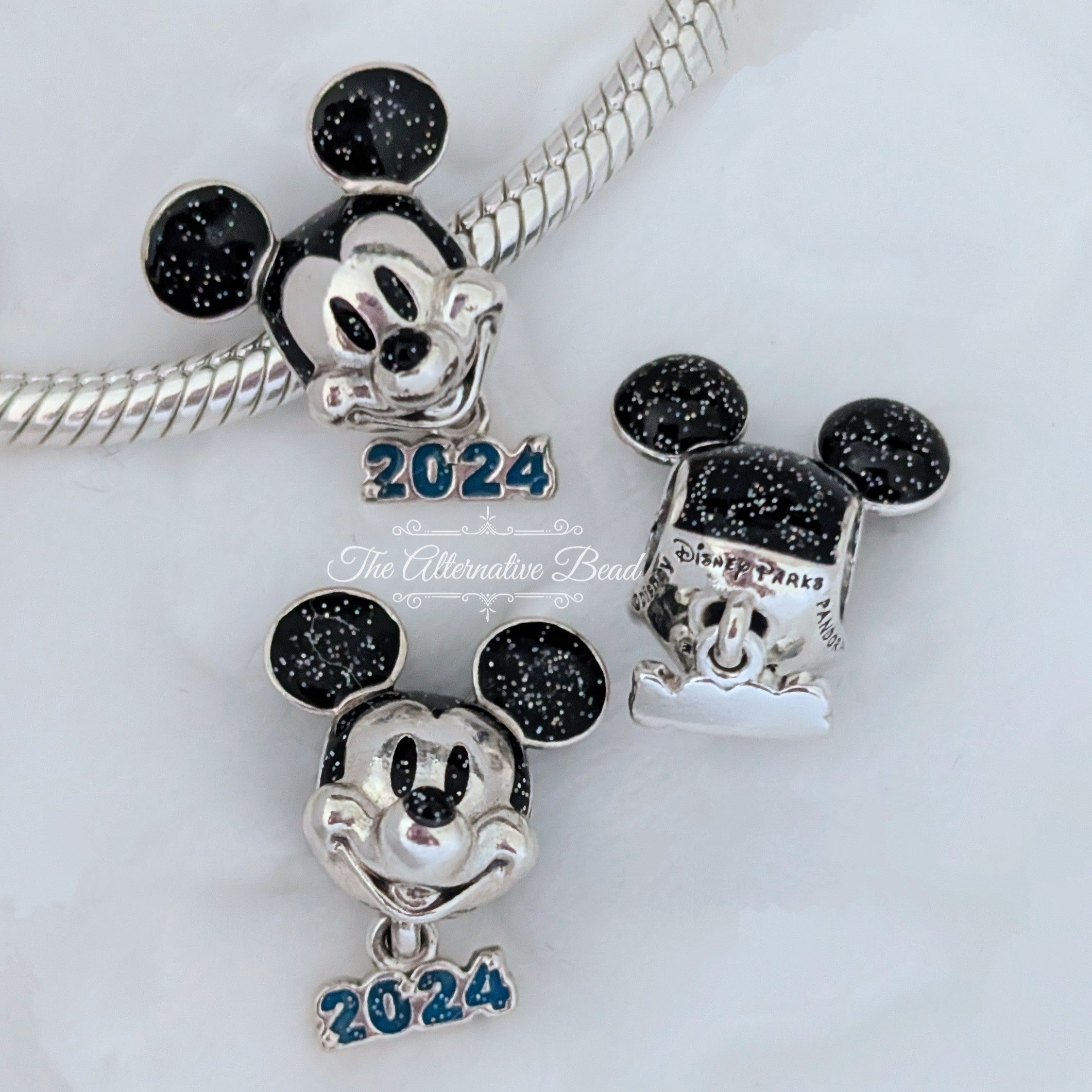 Disney x Pandora Mickey Mouse 2024 Charm black and silver sterling-silver and enamel Bead by The Alternative Bead. Your official Disney x Pandora Retailer from Germany