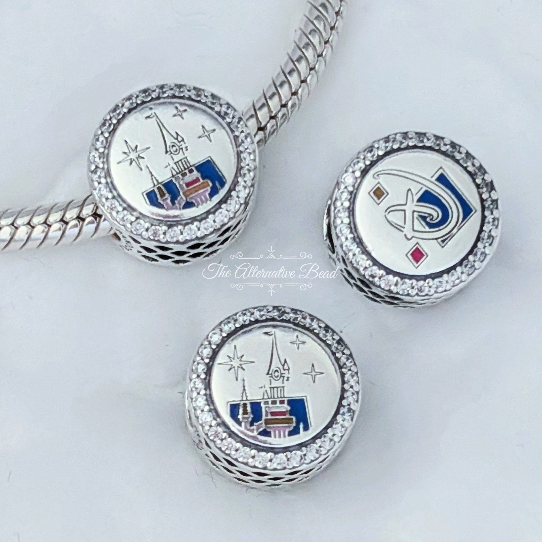 Disney x Pandora Sleeping Beauty Castle Engravable (Disneyland Paris) silver sterling-silver Bead by The Alternative Bead. Your official Disney x Pandora Retailer from Germany