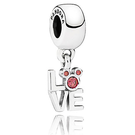 Disney x Pandora Mickey Mouse LOVE Dangle silver and red sterling-silver Dangle by The Alternative Bead. Your official Disney x Pandora Retailer from Germany