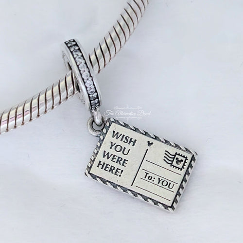 Disney x Pandora Disney Castle Postcard Wish You Were Here Dangle purple sterling-silver Dangle by The Alternative Bead. Your official Disney x Pandora Retailer from Germany