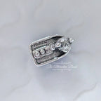 Disney x Pandora Duffy the Bear in Steamboat Willie silver and blue and purple sterling-silver and enamel Bead by The Alternative Bead. Your official Disney x Pandora Retailer from Germany