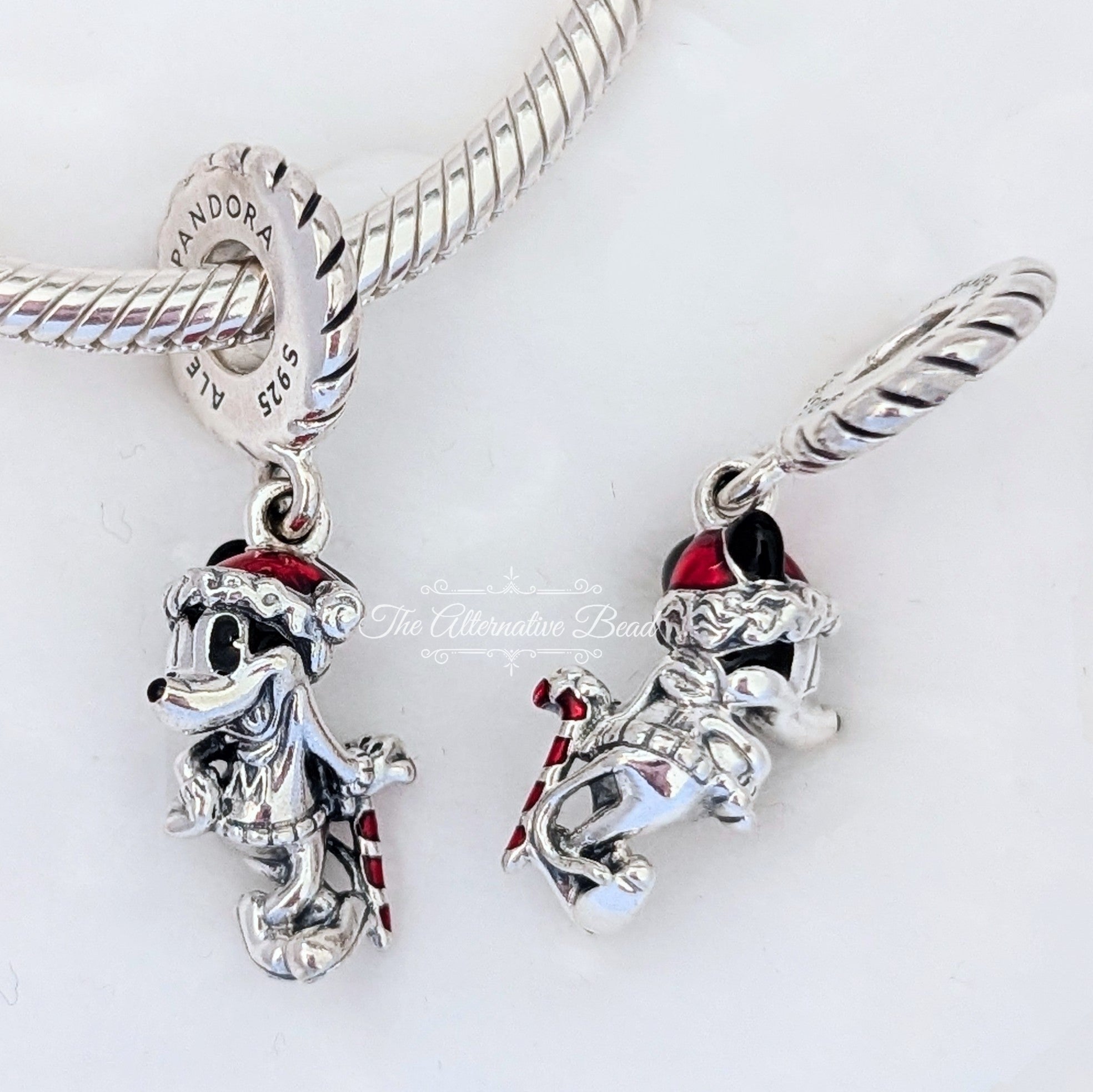 Disney x Pandora Mickey Mouse Holiday Sweater Dangle red and silver sterling-silver Dangle by The Alternative Bead. Your official Disney x Pandora Retailer from Germany