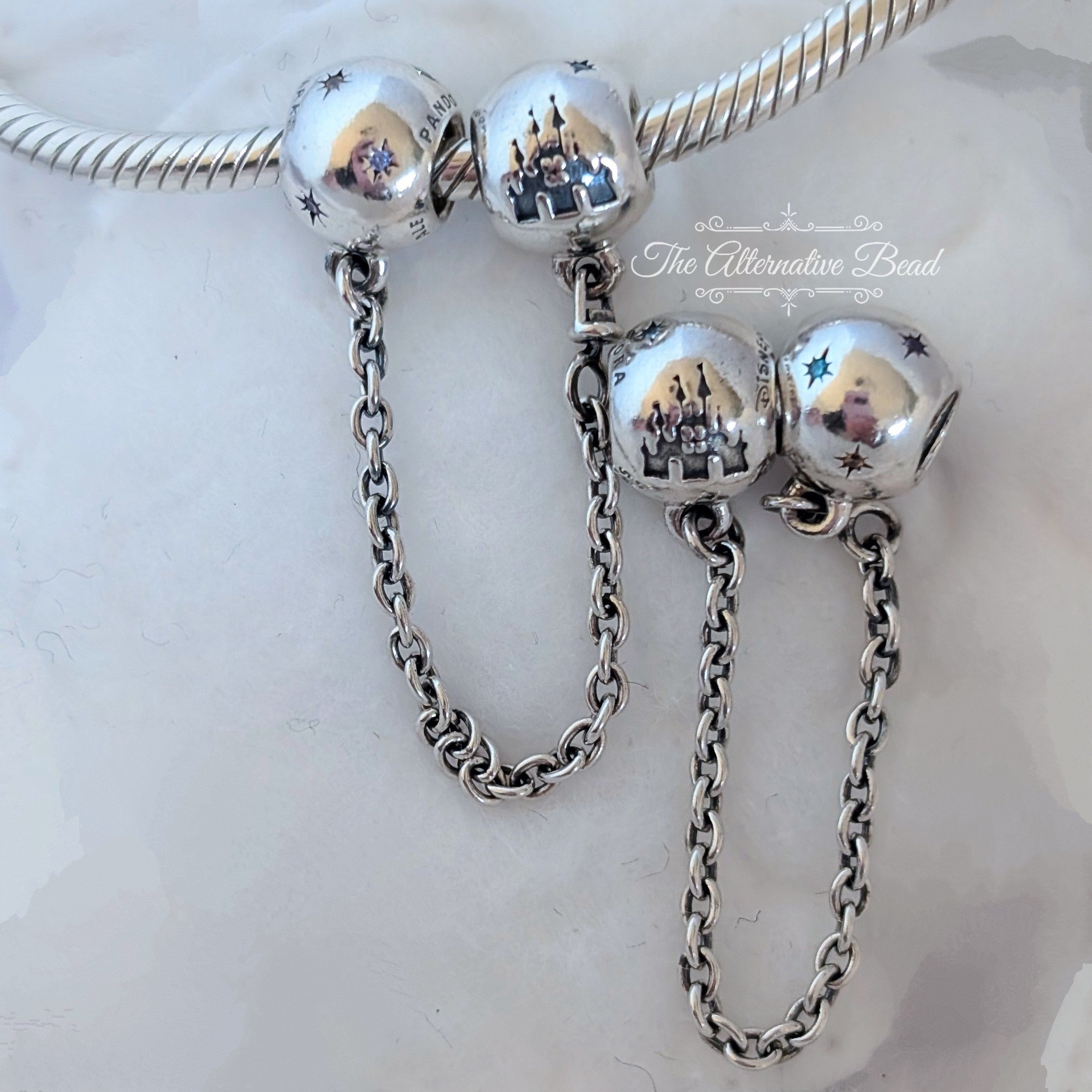 Disney x Pandora Fantasyland Castle Safety Chain silver sterling-silver Safety Chain by The Alternative Bead. Your official Disney x Pandora Retailer from Germany
