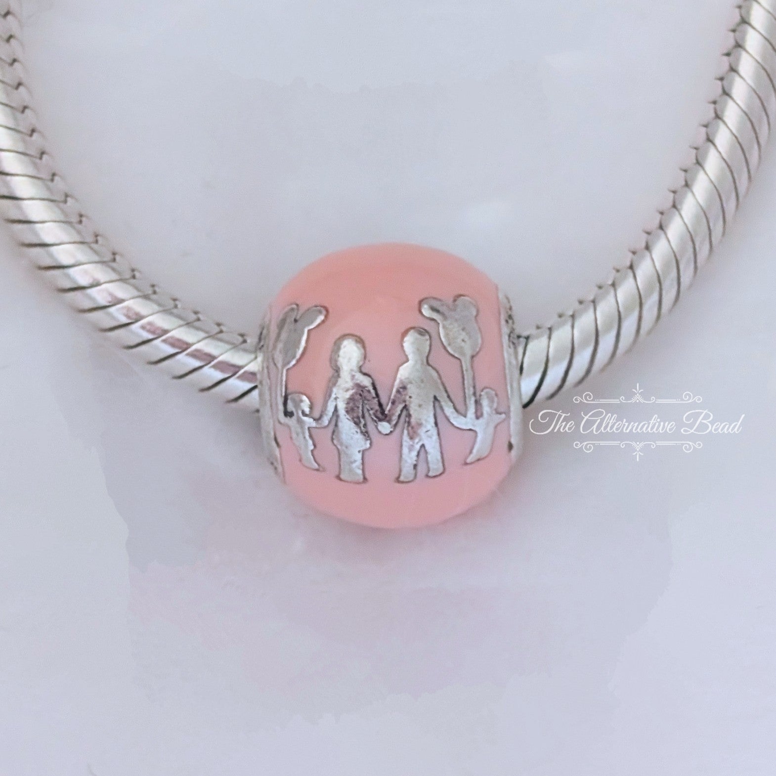 Disney x Pandora Disney Parks Family Fun Charm (797994CZ) pink and silver sterling-silver and enamel Bead by The Alternative Bead. Your Jewelry Retailer from Germany