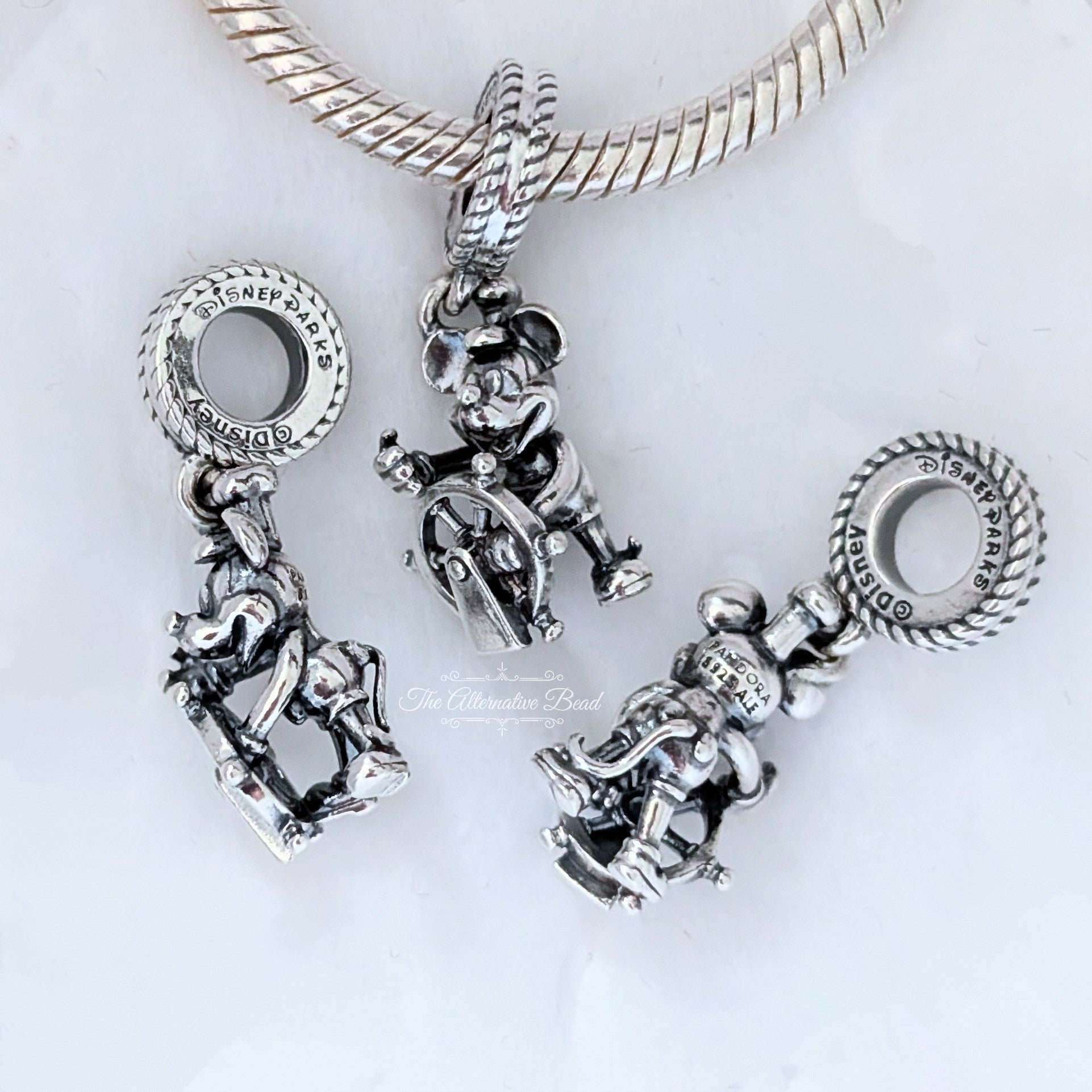 Disney x Pandora Mickey Mouse Steamboat Willie Dangle silver sterling-silver Dangle by The Alternative Bead. Your official Disney x Pandora Retailer from Germany