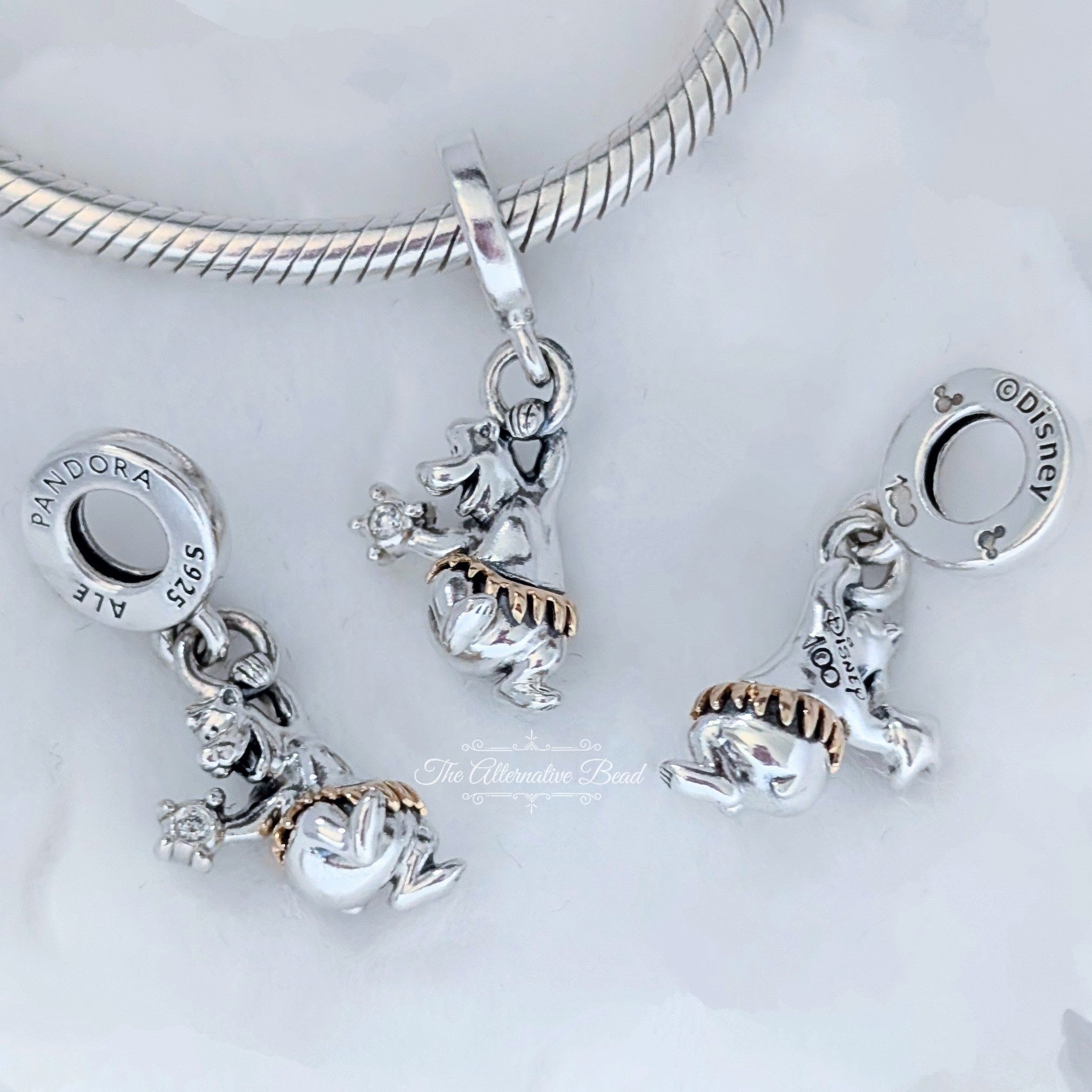 Disney x Pandora Disney 100th Anniversary Baloo Jungle Book Dangle Charm with Lab-Created Diamond (792682C01) silver and gold sterling-silver and gold Dangle by The Alternative Bead. Your Jewelry Retailer from Germany