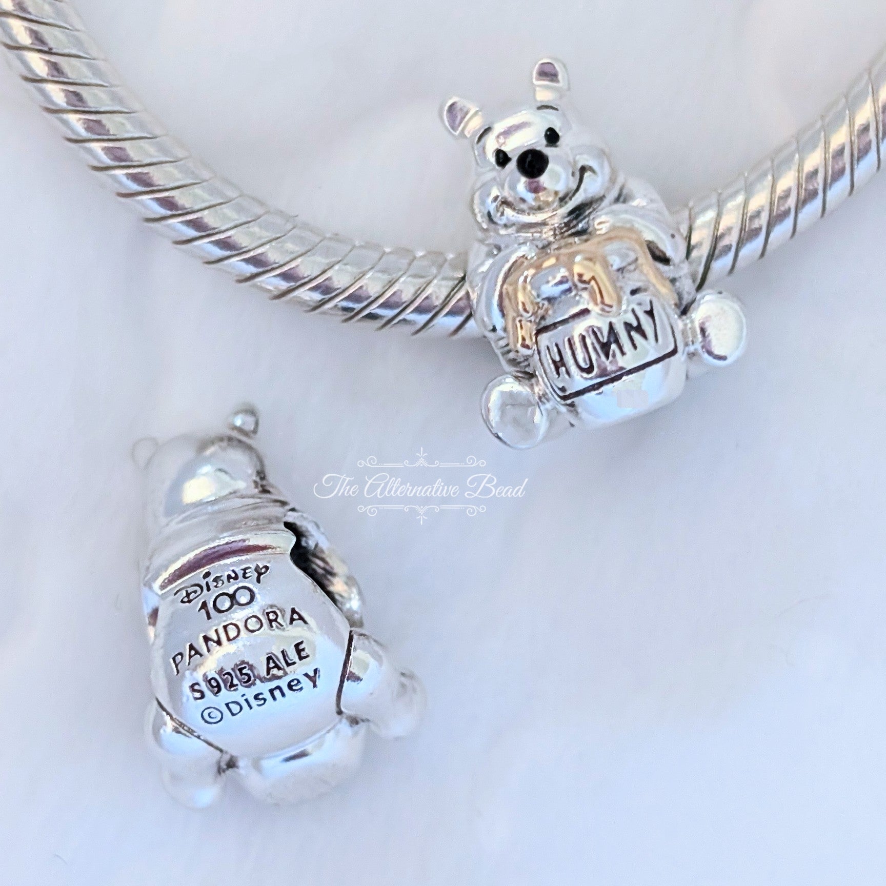 Disney x Pandora Disney 100th Anniversary Winnie the Pooh Lab-grown Diamond Charm (799359C01) silver and gold sterling-silver and gold Bead by The Alternative Bead. Your Jewelry Retailer from Germany