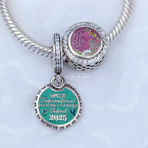 Disney x Pandora EPCOT Flower Garden Festival Set Alice in Wonderland 2025 silver and purple and green sterling-silver and enamel Collectors Set by The Alternative Bead. Your official Disney x Pandora Retailer from Germany
