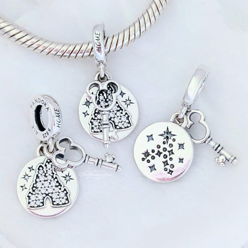 Disney x Pandora Fantasyland Castle Lock and Key Double Dangle Charm silver sterling-silver Dangle by The Alternative Bead. Your official Disney x Pandora Retailer from Germany