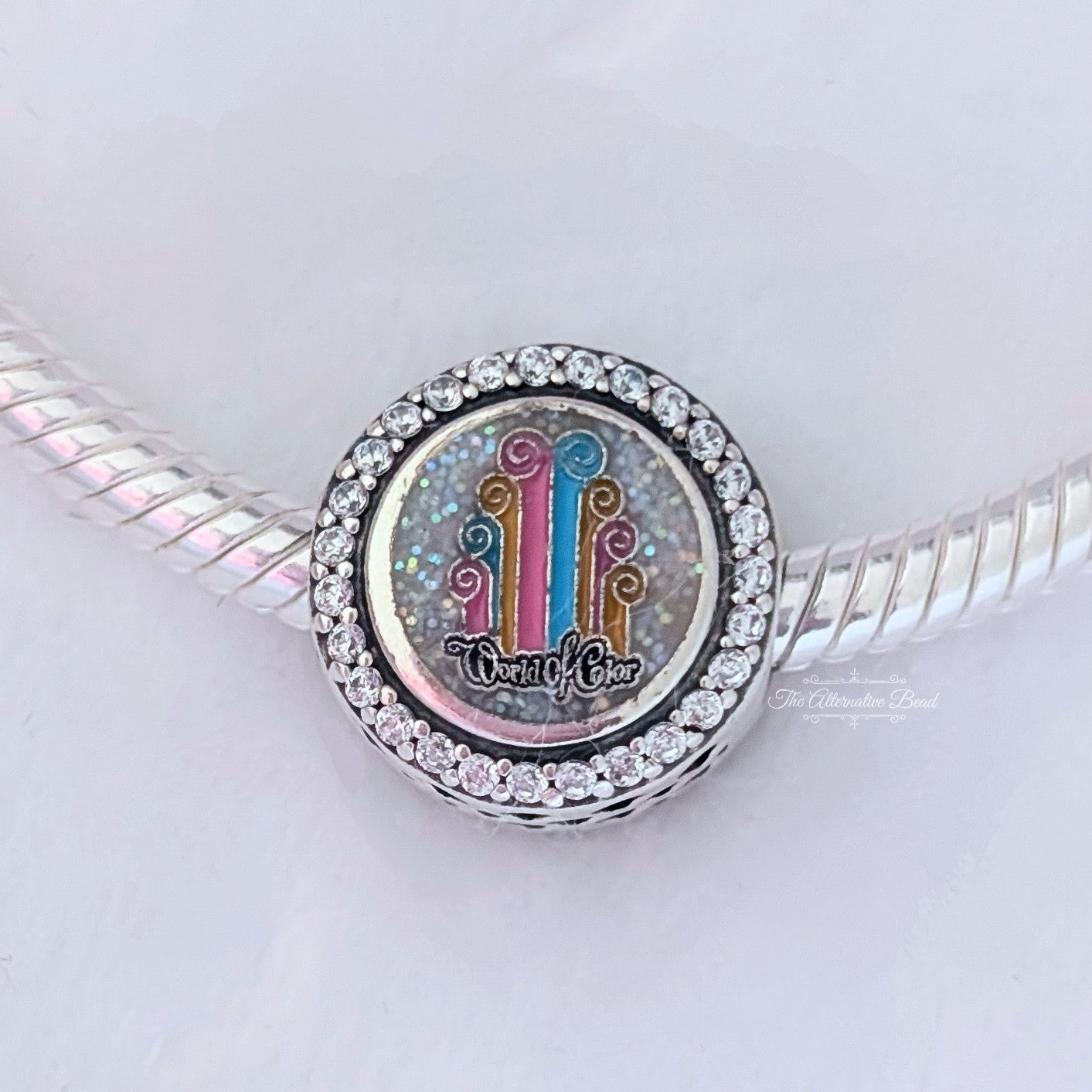 Disney x Pandora Mickey double sided Charm World of Color multicolor and silver sterling-silver and enamel Bead by The Alternative Bead. Your official Disney x Pandora Retailer from Germany