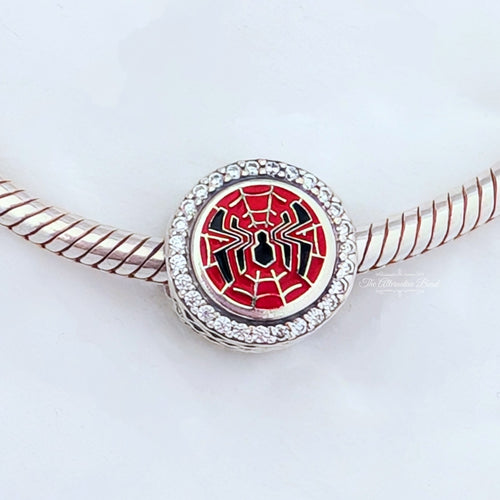 Marvel x Pandora Spider-Man WEB Worldwide Engineering Brigade Charm silver and red and black sterling-silver and enamel Bead by The Alternative Bead. Your official Marvel x Pandora Retailer from Germany