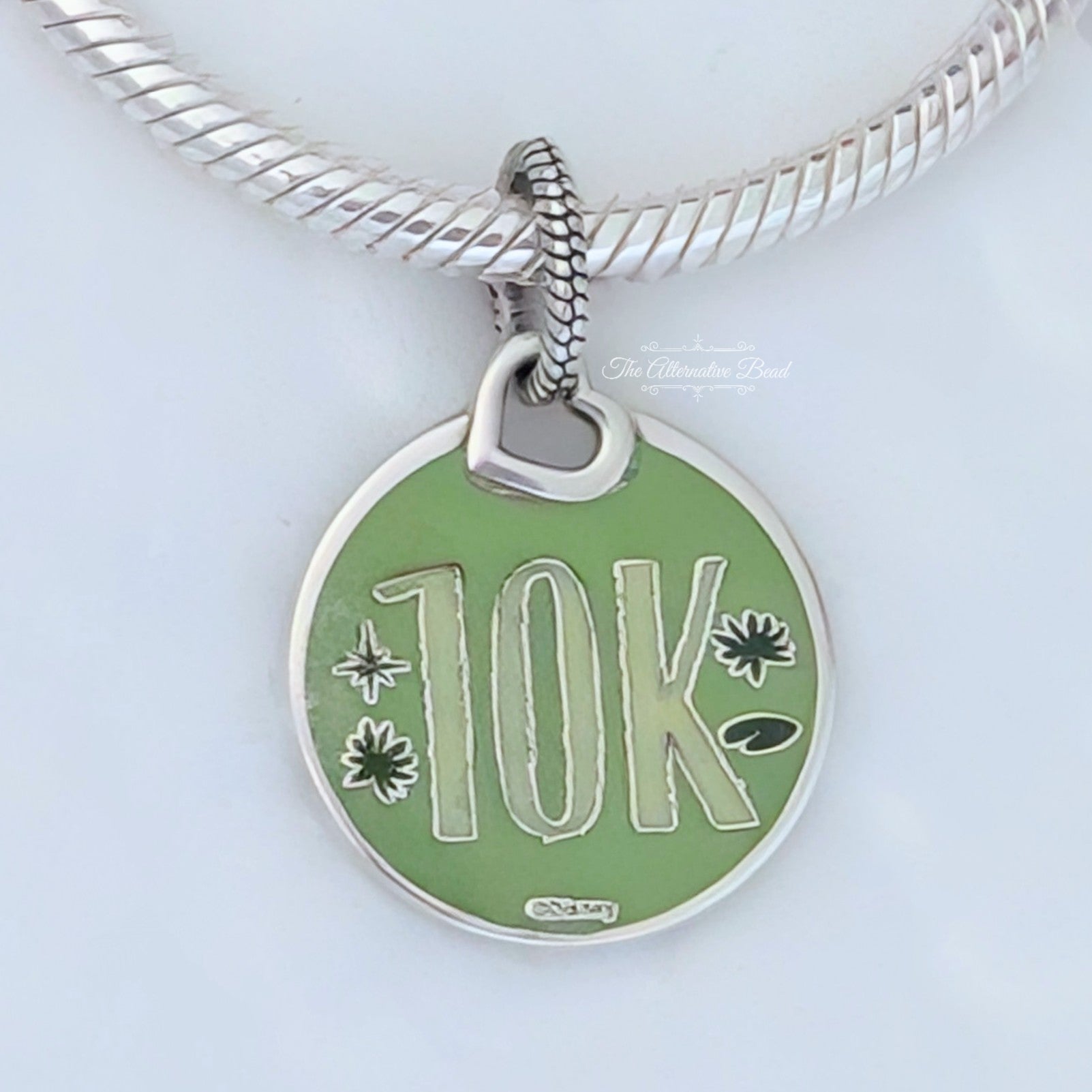 Disney x Pandora Princess Half Marathon Charm Run Disney Tiana 10k Pendant Dangle Charm silver and black and brown and green sterling-silver and enamel Dangle by The Alternative Bead. Your official Disney x Pandora Retailer from Germany