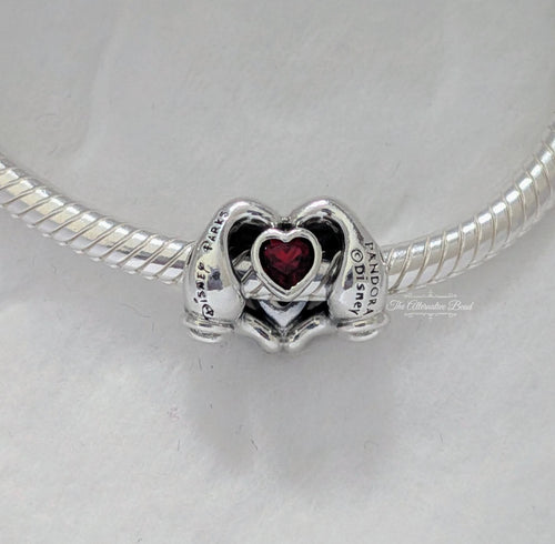 Disney x Pandora Mickey Mouse Heart Hands Charm silver and red sterling-silver and crystal Bead by The Alternative Bead. Your Jewelry Retailer from Germany