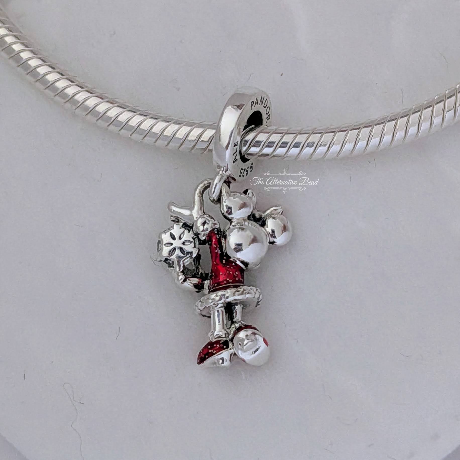 Disney x Pandora Minnie Mouse Crystal Snowflake Dangle silver; red sterling-silver; enamel; crystal Bead by The Alternative Bead. Your Jewelry Retailer from Germany