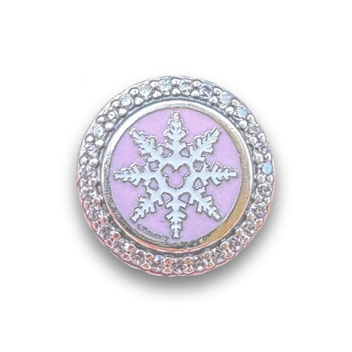 Disney x Pandora Pink Castle and Snowflake Limited Edition Charm pink & silver sterling-silver & enamel Bead by The Alternative Bead. Your Jewelry Retailer from Germany
