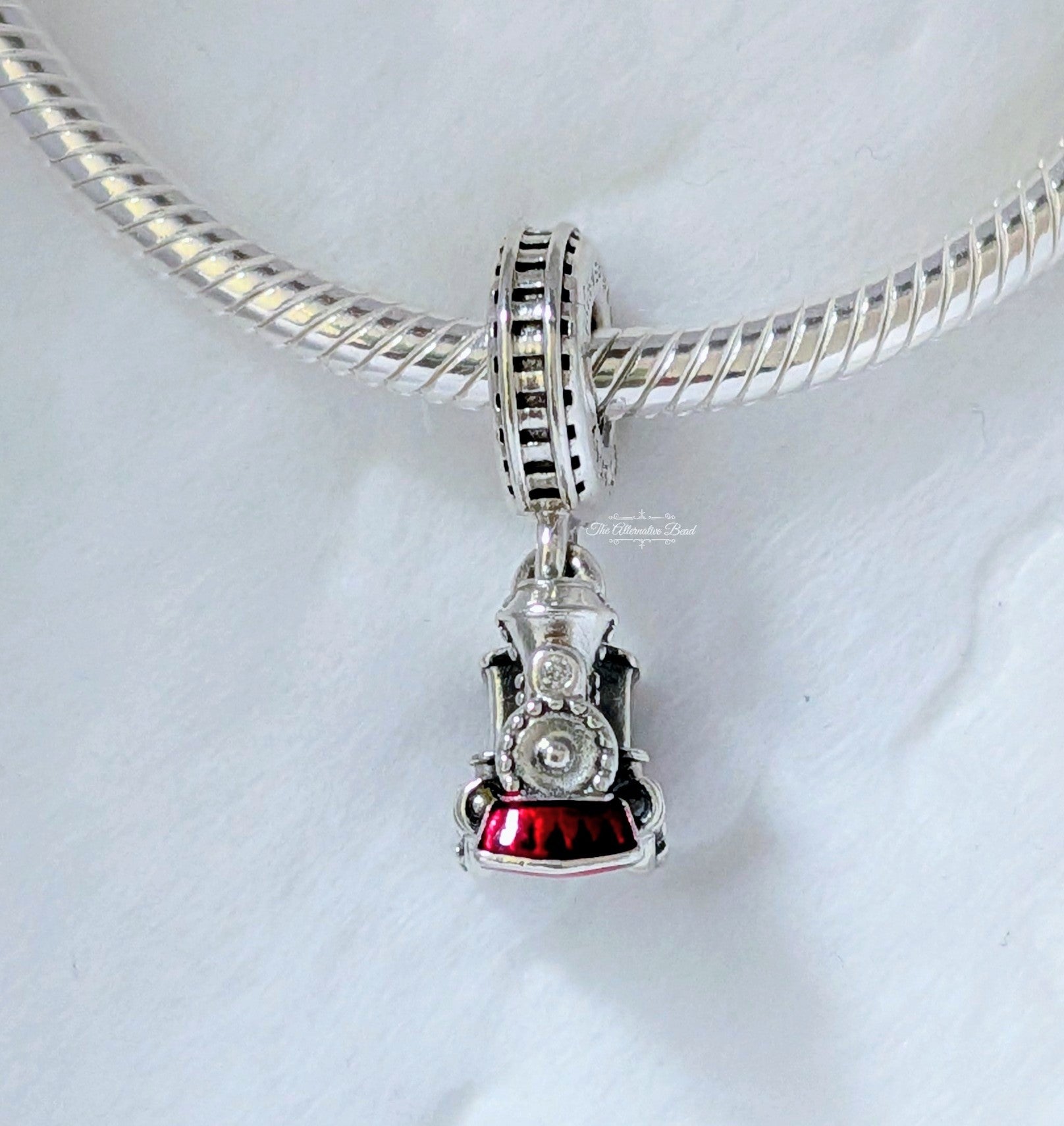 Disney x Pandora Walt Disney Train Dangle silver & red sterling-silver & enamel Dangle by The Alternative Bead. Your Jewelry Retailer from Germany