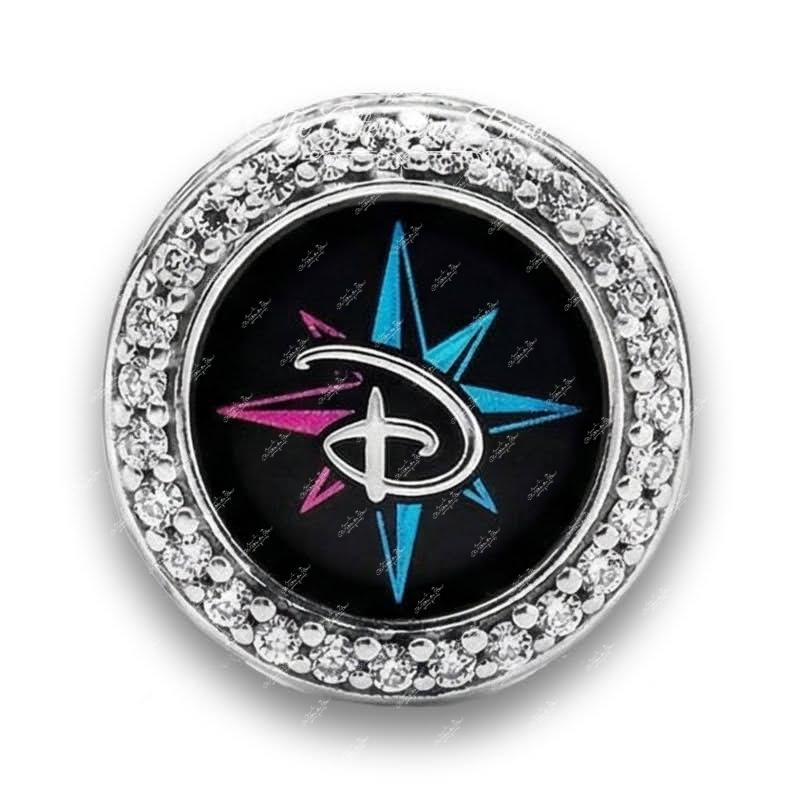 Disney x Pandora Disney Adventure World Logo Button Charm silver; purple; blue sterling-silver; enamel Bead by The Alternative Bead. Your Jewelry Retailer from Germany