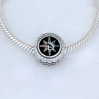 Disney x Pandora Disney Adventure World Logo Button Charm silver; purple; blue sterling-silver; enamel Bead by The Alternative Bead. Your Jewelry Retailer from Germany