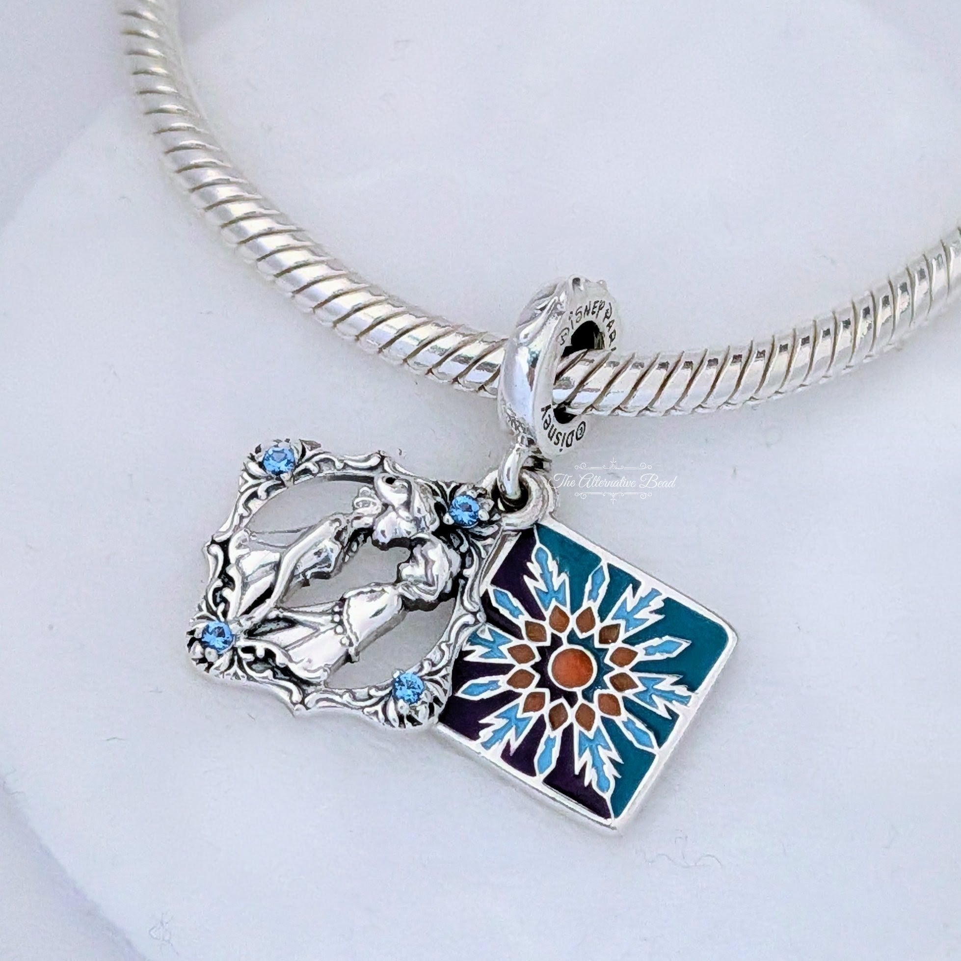 Disney x Pandora Disney World Of Frozen Double Dangle Charm silver; purple; blue sterling-silver; enamel Dangle by The Alternative Bead. Your Jewelry Retailer from Germany