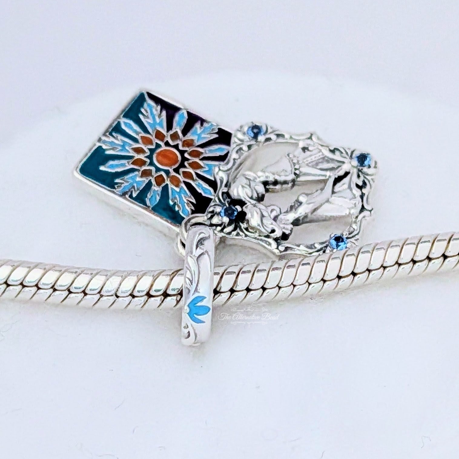 Disney x Pandora Disney World Of Frozen Double Dangle Charm silver; purple; blue sterling-silver; enamel Dangle by The Alternative Bead. Your Jewelry Retailer from Germany