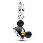 Disney x Pandora Mickey Mouse Mouseketeer Ear Hat Dangle Charm silver; black; gold sterling-silver; enamel; gold Dangle by The Alternative Bead. Your Jewelry Retailer from Germany