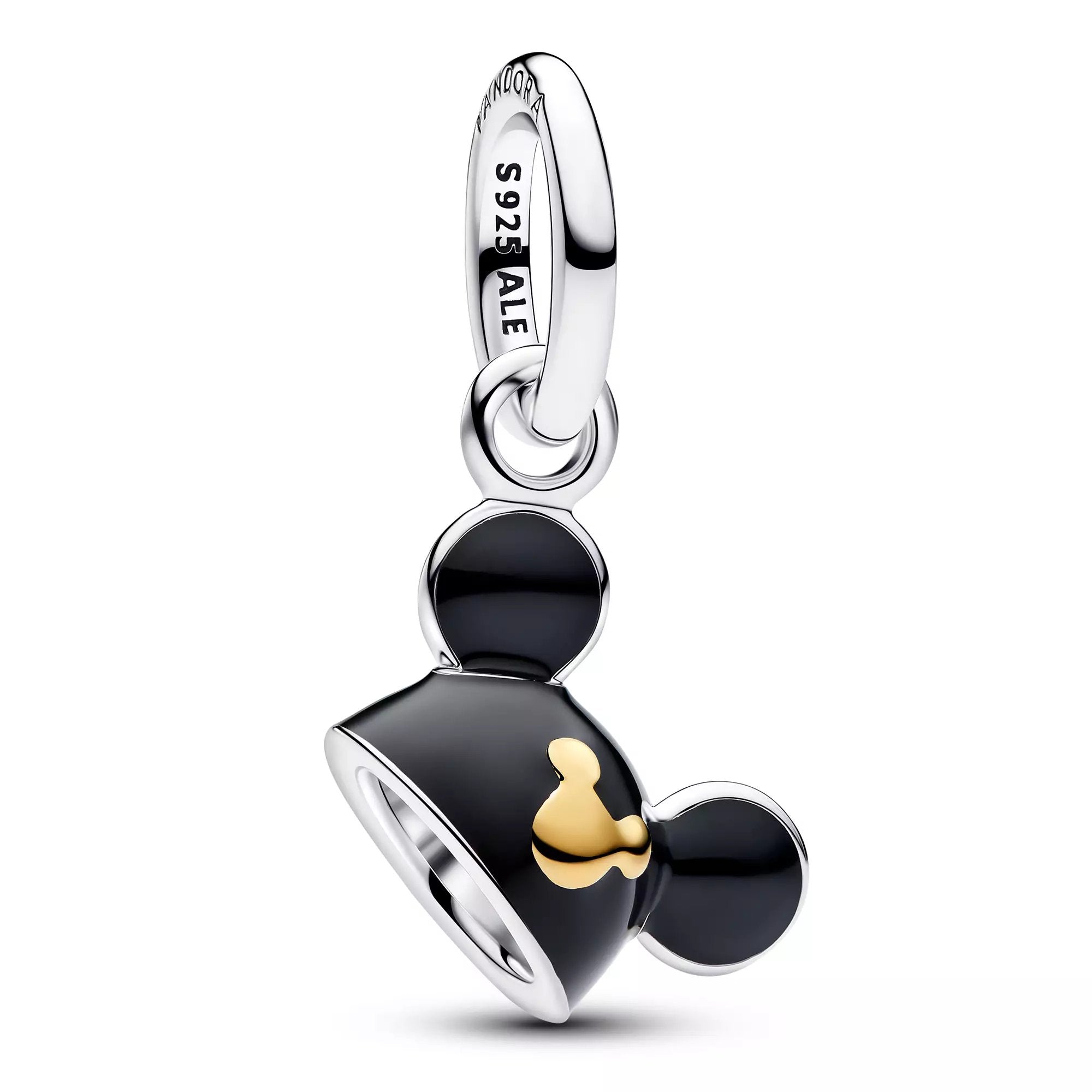 Disney x Pandora Mickey Mouse Mouseketeer Ear Hat Dangle Charm silver; black; gold sterling-silver; enamel; gold Dangle by The Alternative Bead. Your Jewelry Retailer from Germany