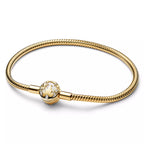 Disney x Pandora Fantasyland Castle Snake Chain Bracelet gold gold-plated Bracelet by The Alternative Bead. Your Jewelry Retailer from Germany
