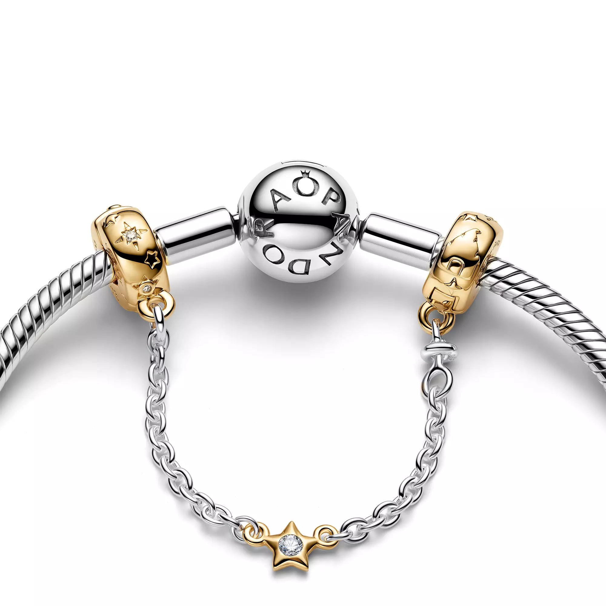 Disney x Pandora Fantasyland Castle Safety Chain silver; gold sterling-silver; gold-plated Safety Chain by The Alternative Bead. Your Jewelry Retailer from Germany