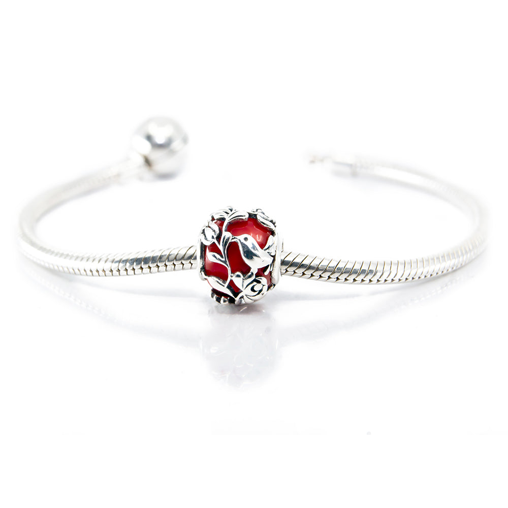 Aurora Charm Lover’s Song - Red Bead silver; red sterling-silver; glass Bead by The Alternative Bead. Your official Aurora Charm Retailer from Germany