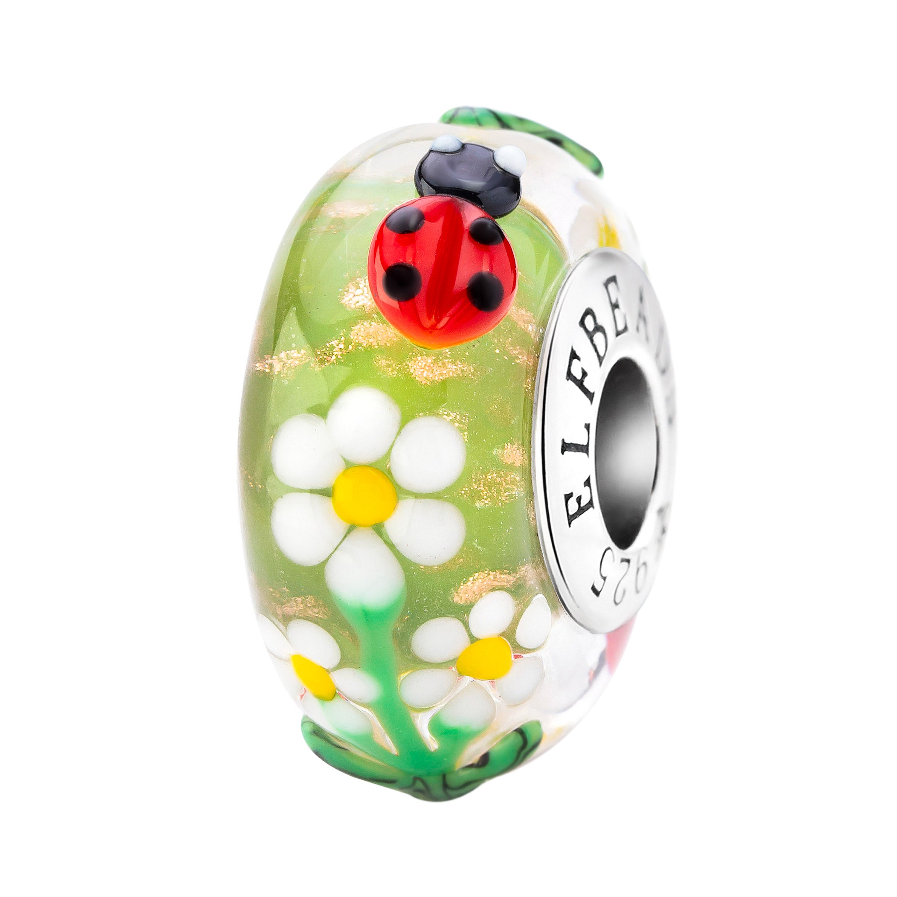 Elfbeads Daisies for a Lady green glass Bead by The Alternative Bead. Your official Elfbeads Retailer from Germany