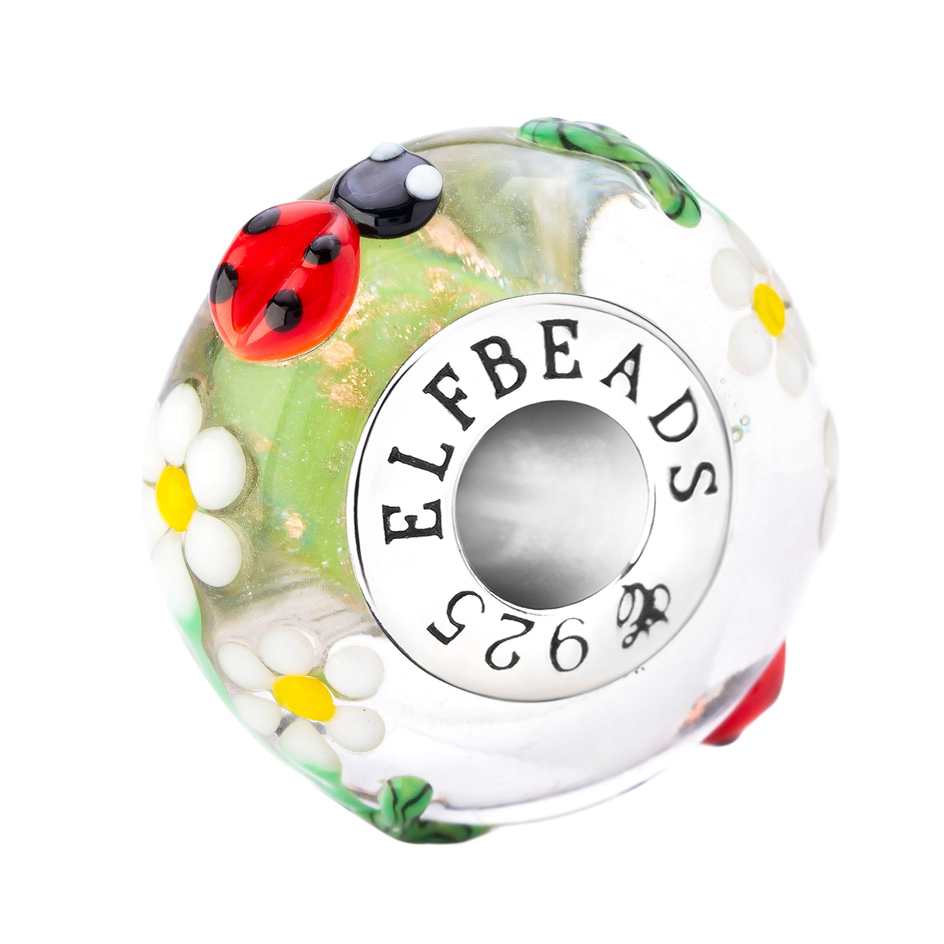 Elfbeads Daisies for a Lady green glass Bead by The Alternative Bead. Your official Elfbeads Retailer from Germany