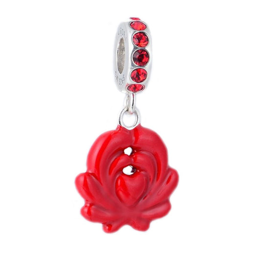 The Alternative Bead: Aurora Charm - Blooming Love Heart Dangle Sterling Silver Charm Picture 1